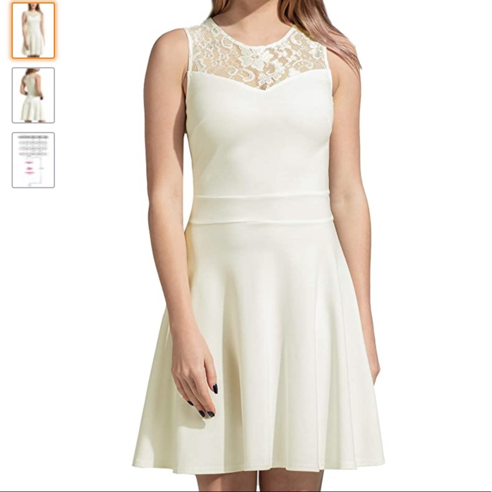 Off-white A-line Skater Dress